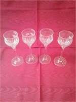4 Crystal Dessert Wine Glasses