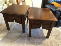 Pair of Walnut stained end tables