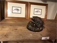 3pcs fish décor, pair of frames and fish