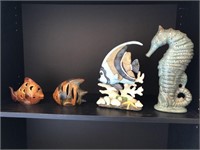 4pcs seahorse and fish lake house décor