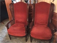 Maroon Wingback chairs