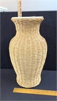 POTTERY VASE WITH WOVEN COVERING