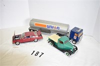 Union 76 Tanker Truck, Rolls Royce, and Ford