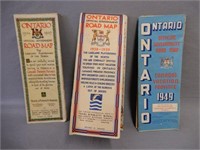 GROUPING OF 3 ONTARIO OFFICIAL GOV'T ROAD MAPS