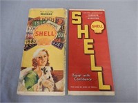 LOT OF 2 VINTAGE SHELL ROAD MAPS