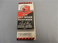RED INDIAN PATHFINDER 1937 ONTARIO & EAST ROAD MAP