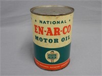 NATIONAL EN-AR-CO MOTOR OIL U.S. QT. CAN