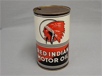 RED INDIAN MOTOR OIL IMP. QT. CAN