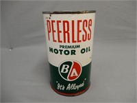 B/A (GREEN/RED) PEERLESS MOTOR OIL IMP. QT. CAN