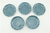5 Chinese Plates. Unusual Color