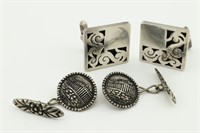 Sterling Cuff Links Mexican Silver