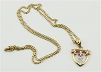 14K Gold Chain w/Heart Pendant