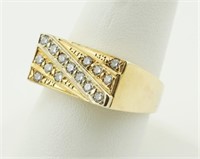 14K Gold & Diamonds Mans Ring