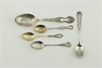 5 Sterling Silver Souvenir Spoons. Pack Mules