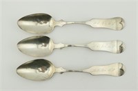 3 Edward Mead St. Louis Coin Silver Spoons