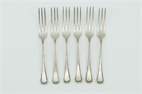6 Lunt "Carolina" Sterling Silver 3 Tine Forks