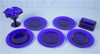 7 Pieces of Cobalt Blue Glassware
