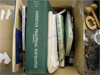 box of nautical themed books