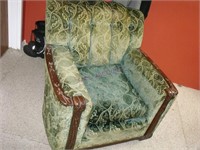 Vintage Green Uphosltered Chair