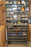 Large Metal Shop Shelving and contents