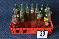 Plastic Coke Crate and Misc Bottles