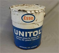 1968 ESSO UNITOL BLUE 35 POUNDS GREASE PAIL