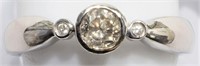 #18 10K White Gold Diamond Ring