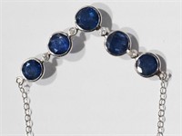 #25 10K White Gold Sapphire Diamond Necklace