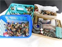 Large Lot of Villages & Misc. Train Accessories