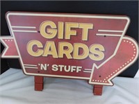 2 Sided Metal Sign "Gift Cards"