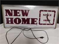 "New Home" Lighted Sign w/Clock