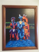 Leonard Peltier Native American Painting Signed