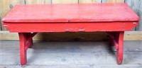 Primitive Red Wooden Bench
