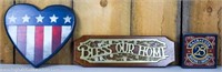 (3) Decorative Wood Wall Hangings / Signs
