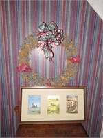 Vintage Framed Tasha Tudor Illustrations & Wreath