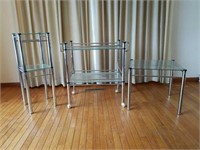 4 pc. European Design Chrome Table Set