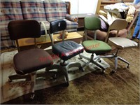 4 VINTAGE OFFICE CHAIRS