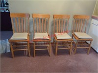 4 MAPLE ? WOOD DINING CHAIRS