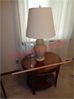 2 TIER ROUND END TABLE AND LAMP