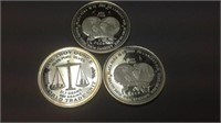 3-.999 silver Troy ounce rounds