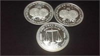 3--.999 silver Troy ounce rounds