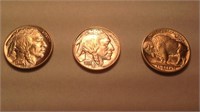 3-1938d uncirculated buffalo nickels