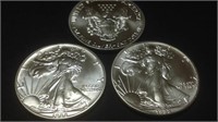 3 - 1988 silver eagles