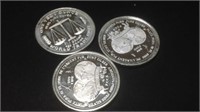 3 - .999 silver Troy ounce rounds