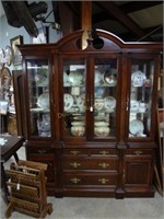 Basset Canister Lid China Cabinet In Mahogany Fini