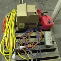 Trouble light, gas can, hose, drop cord