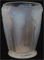 R. Lalique Opalescent Glass Vase - Danaides