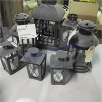 7 tin hanging candle holders