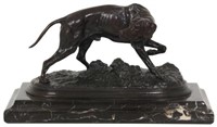 P.J. Mene Bronze Hunting Dog Sculpture