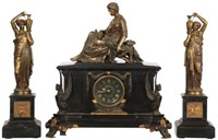 3 Pc Figural Clock Set